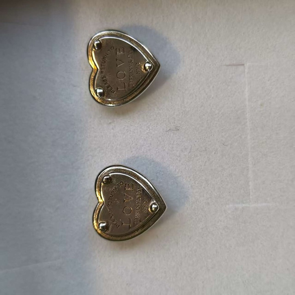 Tiffany & Co. Sterling Silver Love Studs Earrings - Picture 2 of 7